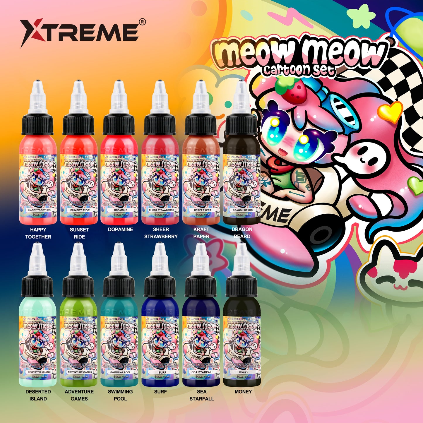 Meow Cartoon Color Set | Xtreme 잉크