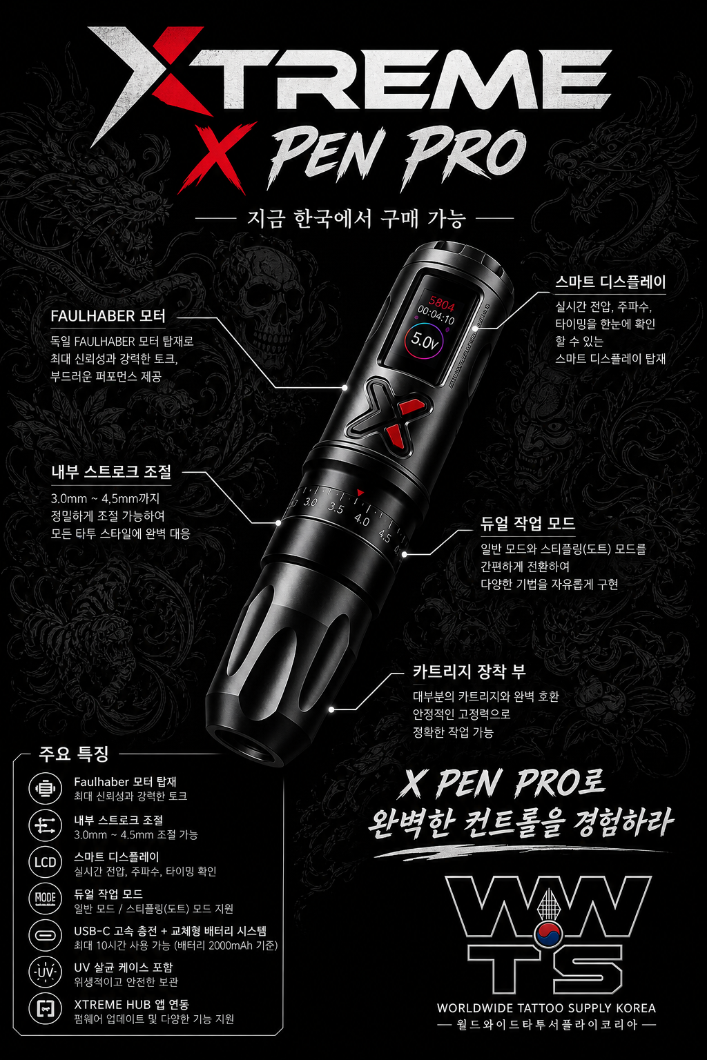 XTREME X 펜 Pro | 정밀 조절형 & Faulhaber 모터